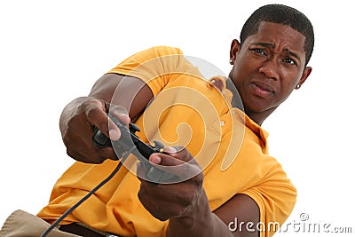 Attractive Young Man With Video Game Control Pad Stock Photo