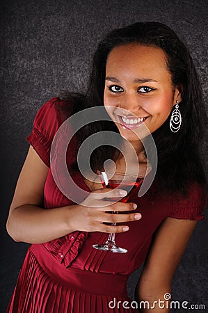 Attractive young woman with cocktail Stock Photo