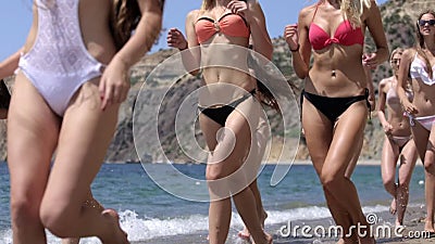 Girls in Bikinis Dancing and Moving Near the Stock Video - Video of  leisure, lifestyles: 47156789