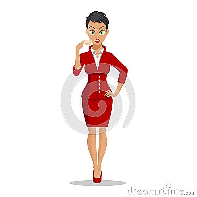 Attractive young women with a cup of coffee in hand. Character design. Business girl. Office lady. Cute young women. Vector Illustration