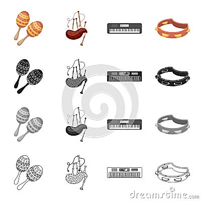 Attributes, concert, holiday and other web icon in cartoon style.Music, ensemble, entertainment icons in set collection. Vector Illustration