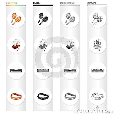 Attributes, concert, holiday and other web icon in cartoon style.Music, ensemble, entertainment icons in set collection. Vector Illustration