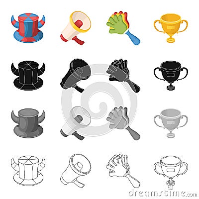 Attributes, symbols, sport, and other web icon in cartoon style. Olympics, achievements, winnings icons in set Vector Illustration