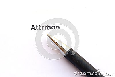 Attrition with pen Stock Photo