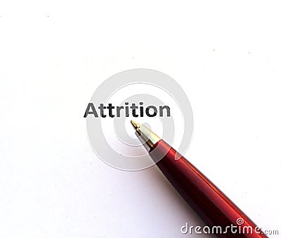 Attrition with pen Stock Photo