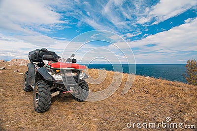 ATV on the lake Stock Photo