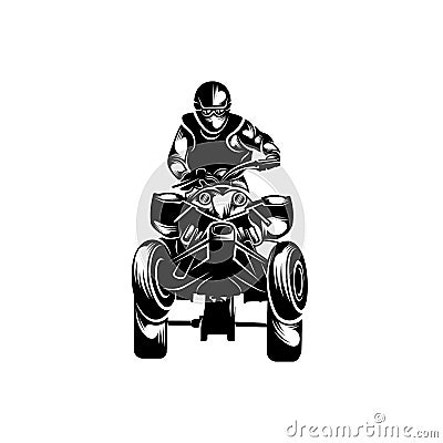 ATV logo vector, Quad bike competition logo vector illustration, Silhouette design Vector Illustration