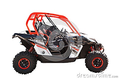 ATV quad bike or buggy car isolated on white background with clipping path Stock Photo