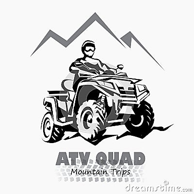 Atv, quad bike stylized silhouette vector Vector Illustration