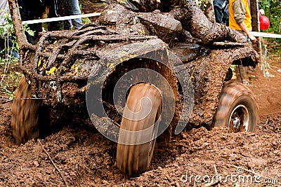 ATV race in the mud Stock Photo