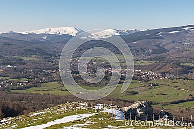 Atxabal mountaind and surrounding area near Murgia Basque country Stock Photo