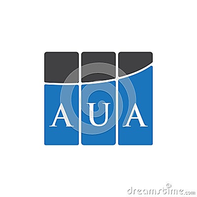 AUA letter logo design on black background.AUA creative initials letter logo concept.AUA letter design Vector Illustration