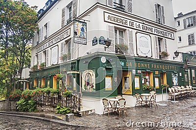 Auberge de la Bonne Franquette restaurant, Paris France Editorial Stock Photo