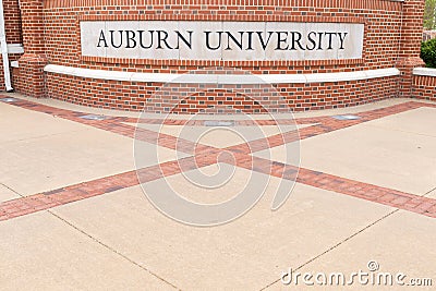 AUBURN ALABAMA, USA - June 18, 2020 - Auburn University Sign at Main Campus Editorial Stock Photo