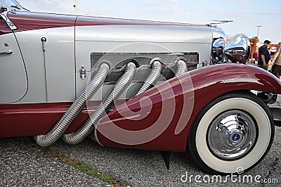 Auburn classic boat tail car. Editorial Stock Photo