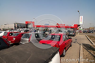 Auchan hypermarket Editorial Stock Photo