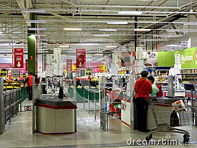 Auchan Hypermarket Editorial Stock Photo