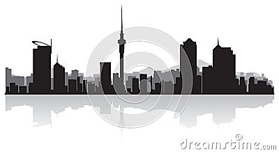 Auckland city skyline vector silhouette Vector Illustration