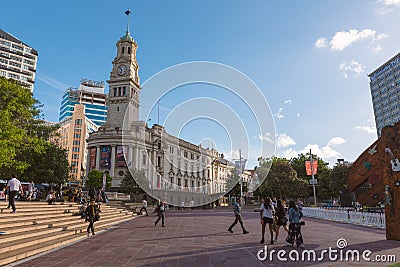 People at Aotea Square in Auckland city center Editorial Stock Photo