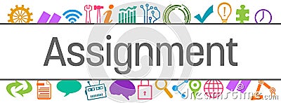 Assignment Colorful Box Technology Symbols Up Down Stock Photo