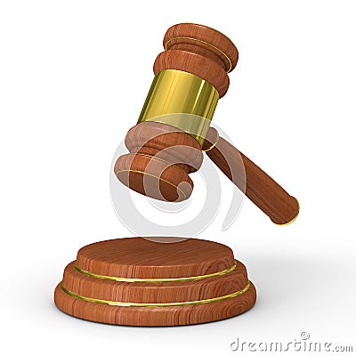 Auction gavel on white Stock Photo