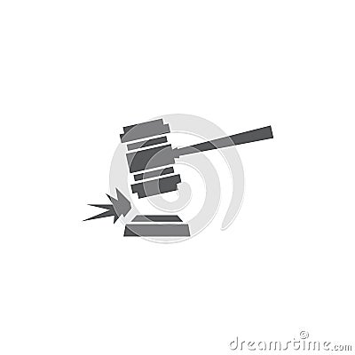 Auction mallet vector icon isolated on white background Vector Illustration