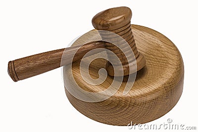 Auctioneer or Judges Gavel - Isolated Stock Photo