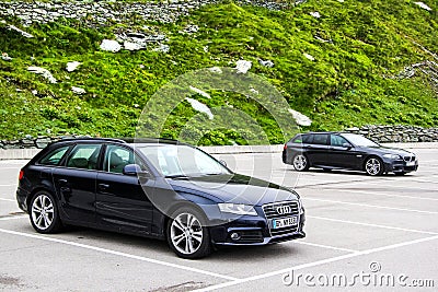Audi A4 Avant and BMW F11 5-series Touring Editorial Stock Photo