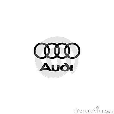 Audi logo editorial illustrative on white background Editorial Stock Photo