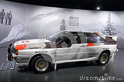 Audi Quattro Group 4 A1-GR. B exhibited at the Automobile Museum in Torino Editorial Stock Photo