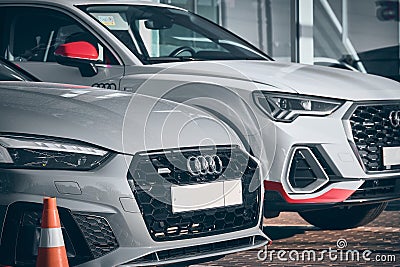 Audi cars at outdoor parking Editorial Stock Photo