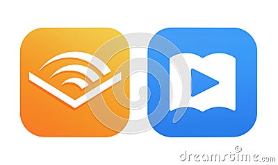Audible audiobooks and Audiobooks apps icons Editorial Stock Photo