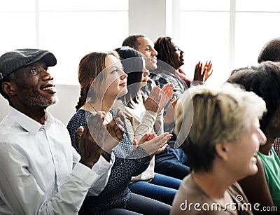 Audience Applaud Clapping Happines Appreciation Training Concept Stock Photo