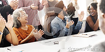 Audience Applaud Clapping Happines Appreciation Training Concept Stock Photo