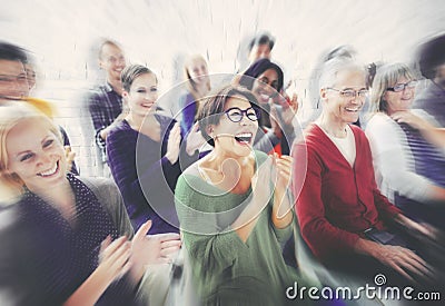 Audience Applaud Clapping Happines Appreciation Training Concept Stock Photo