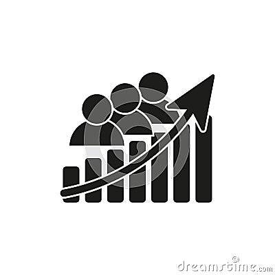 Audience growth icon. Icon for web site. Vector illustration. Vector Illustration