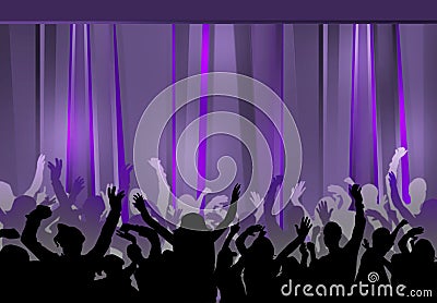 Audience mauve curtains,people background party Stock Photo