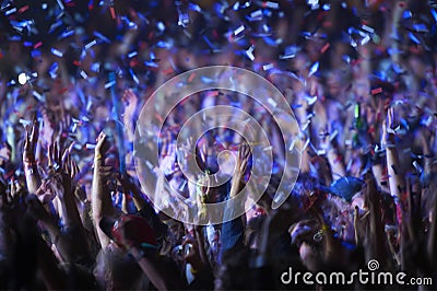 Audience at a music festival Stock Photo