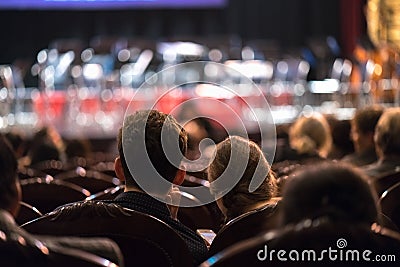 Audience watching concert show in the theater Stock Photo