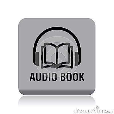 Audio book button Cartoon Illustration