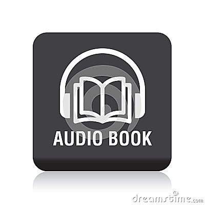 Audio book button Cartoon Illustration