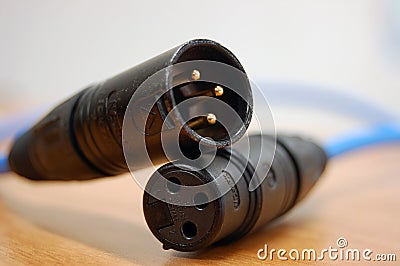 Audio cable plugs Stock Photo