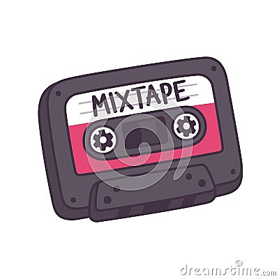 Audio cassette mixtape Vector Illustration