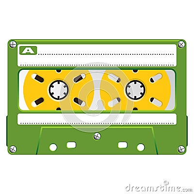 Audio Cassette transparent box Vector Illustration