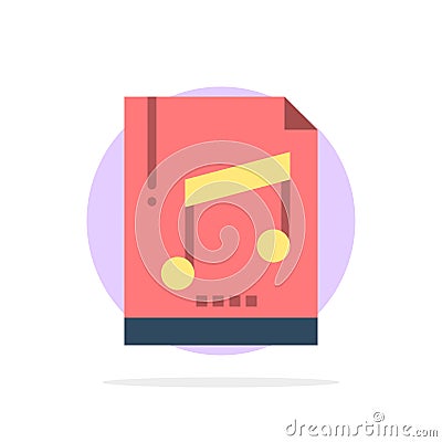 Audio, Computer, File, Mp3, Sample Abstract Circle Background Flat color Icon Vector Illustration