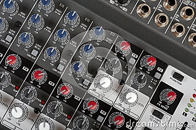 Audio control console Stock Photo