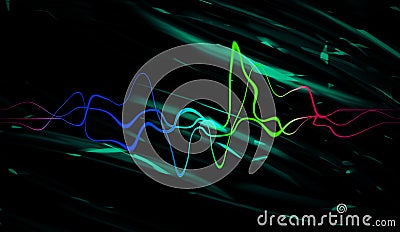 Audio digital equalizer technology, pulse musical. Abstract colorful sound waves for party, DJ, pub, clubs Stock Photo