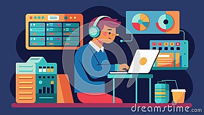 The audio engineer meticulously organized the studios database of audio files ensuring swift and efficient access to all Vector Illustration