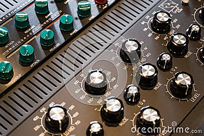 Audio Equalizer and Audio Compressor Stock Photo