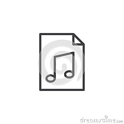 Audio file line icon Vector Illustration